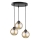 Hanglamp aan een koord AMBRE BLACK 3xE27/60W/230V diameter 30 cm