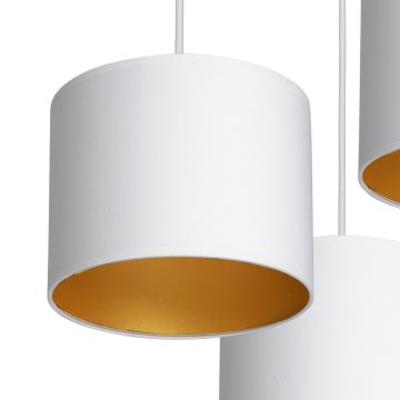 Hanglamp aan een koord ARDEN 3xE27/60W/230V wit/gouden