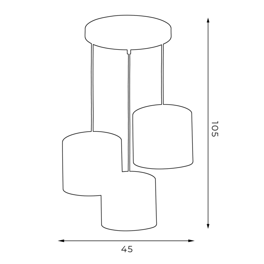 Hanglamp aan een koord ARDEN 3xE27/60W/230V wit/gouden