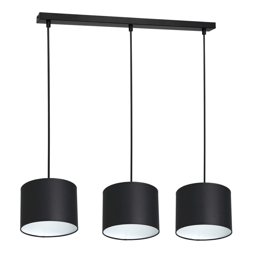 Hanglamp aan een koord ARDEN 3xE27/60W/230V zwart/wit