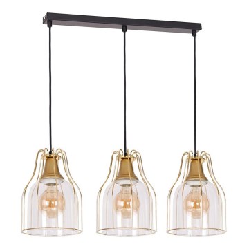 Hanglamp aan een koord ARIA 3xE27/60W/230V goud