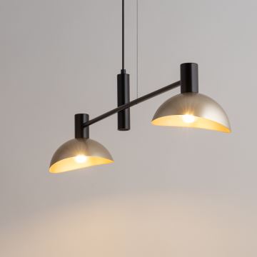 Hanglamp aan een koord ARTIS 2xE14/40W/230V zwart/goud