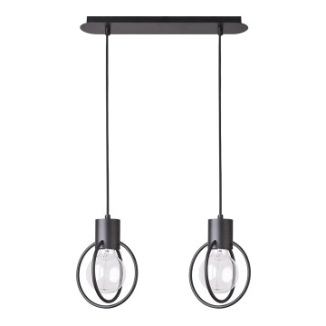 Hanglamp aan een koord AURA 2xE27/60W/230V zwart