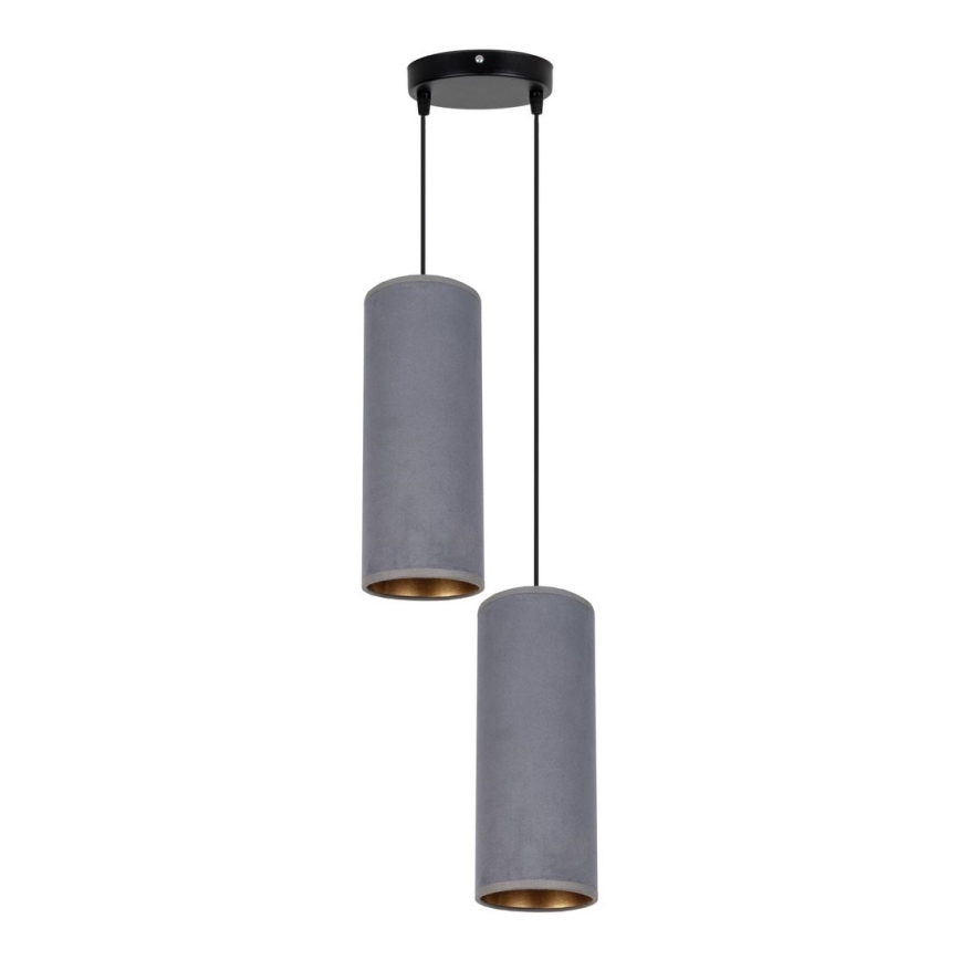 Hanglamp aan een koord AVALO 2xE27/60W/230V diameter 20 cm grijs