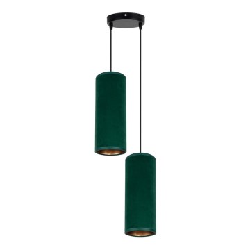 Hanglamp aan een koord AVALO 2xE27/60W/230V diameter 20 cm groen