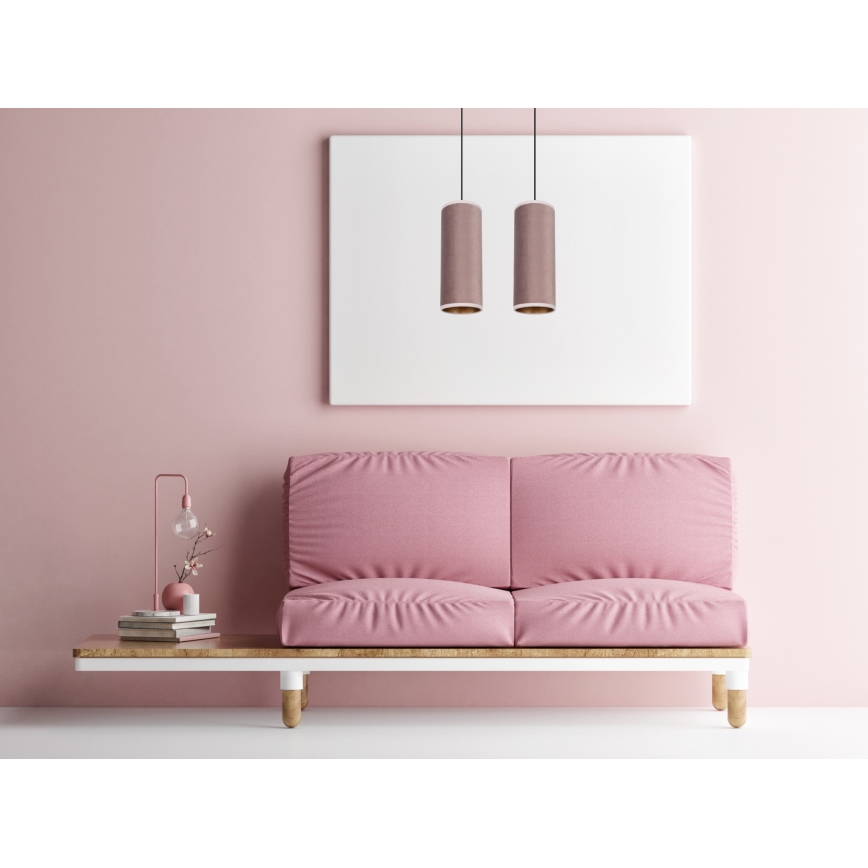 Hanglamp aan een koord AVALO 2xE27/60W/230V roze