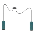 Hanglamp aan een koord AVALO 2xE27/60W/230V turquoise/goud