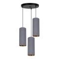 Hanglamp aan een koord AVALO 3xE27/60W/230V diameter 35 cm grijs