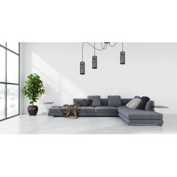 Hanglamp aan een koord AVALO 3xE27/60W/230V grijs/zwart