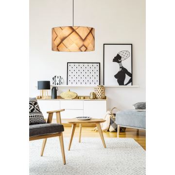 Hanglamp aan een koord AXEL 1xE27/60W/230V beige/bruin