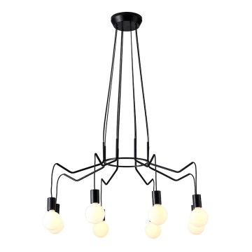 Hanglamp aan een koord BASSO 8xE27/40W/230V zwart