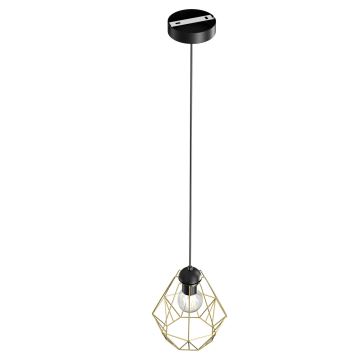 Hanglamp aan een koord BERGEN 1xE27/60W/230V zwart/gouden