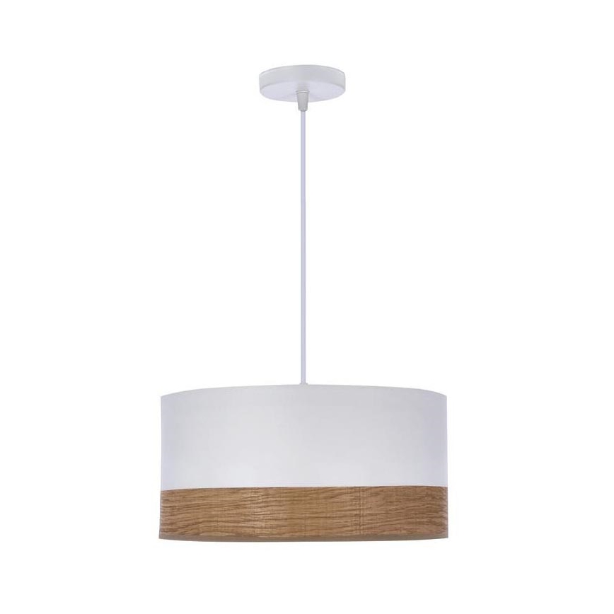 Hanglamp aan een koord BIANCO 1xE27/40W/230V wit/bruin