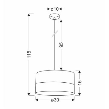 Hanglamp aan een koord BIANCO 1xE27/40W/230V wit/bruin