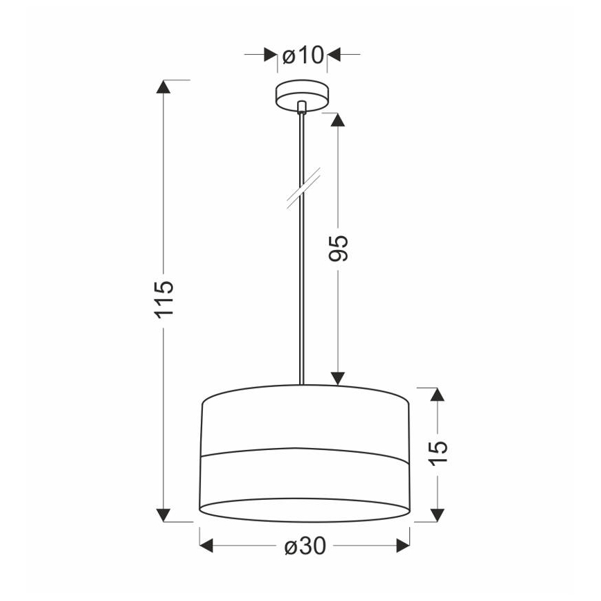 Hanglamp aan een koord BIANCO 1xE27/40W/230V wit/bruin