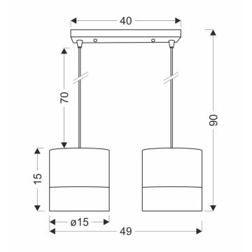 Hanglamp aan een koord BIANCO 2xE27/40W/230V wit/bruin