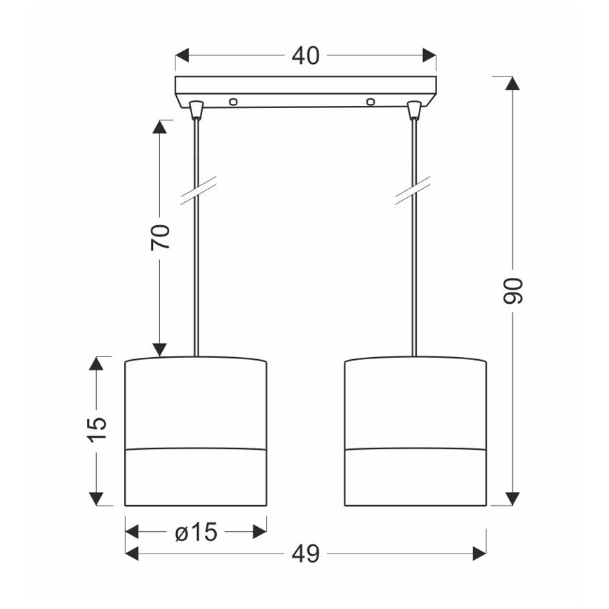 Hanglamp aan een koord BIANCO 2xE27/40W/230V wit/bruin