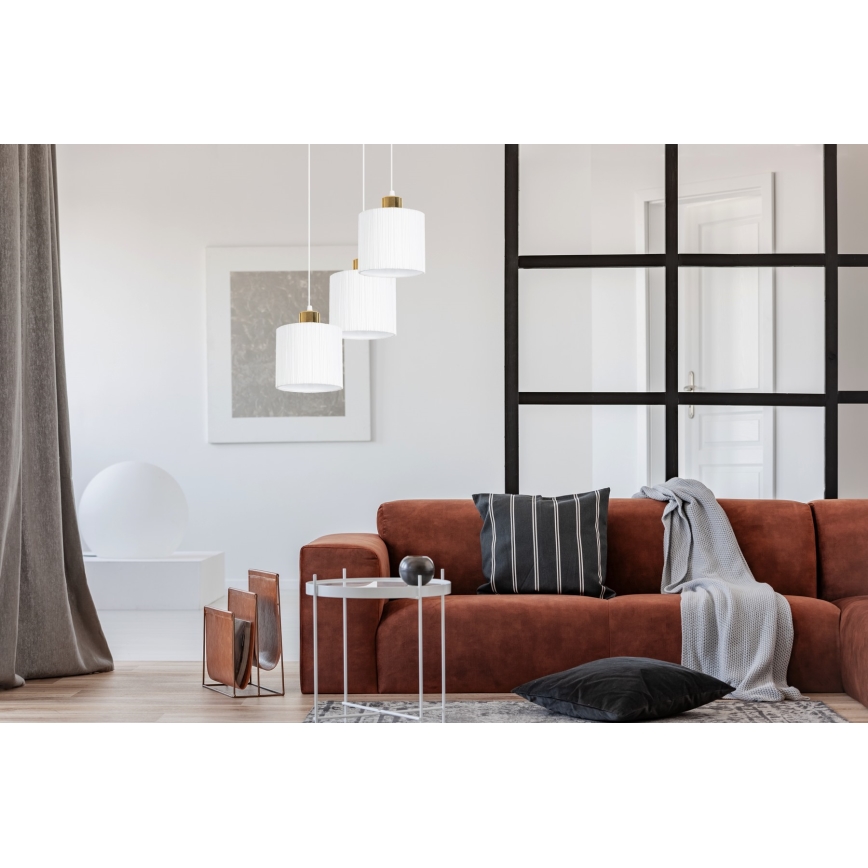 Hanglamp aan een koord BIZO 3xE27/60W/230V wit/goud