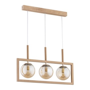 Hanglamp aan een koord BRAGA 3xE14/40W/230V beige