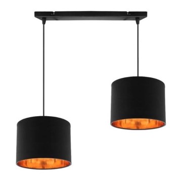 Hanglamp aan een koord CANDIDA 2xE27/40W/230V zwart/koper