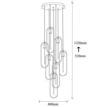 Hanglamp aan een koord CERCO 7xE27/60W/230V