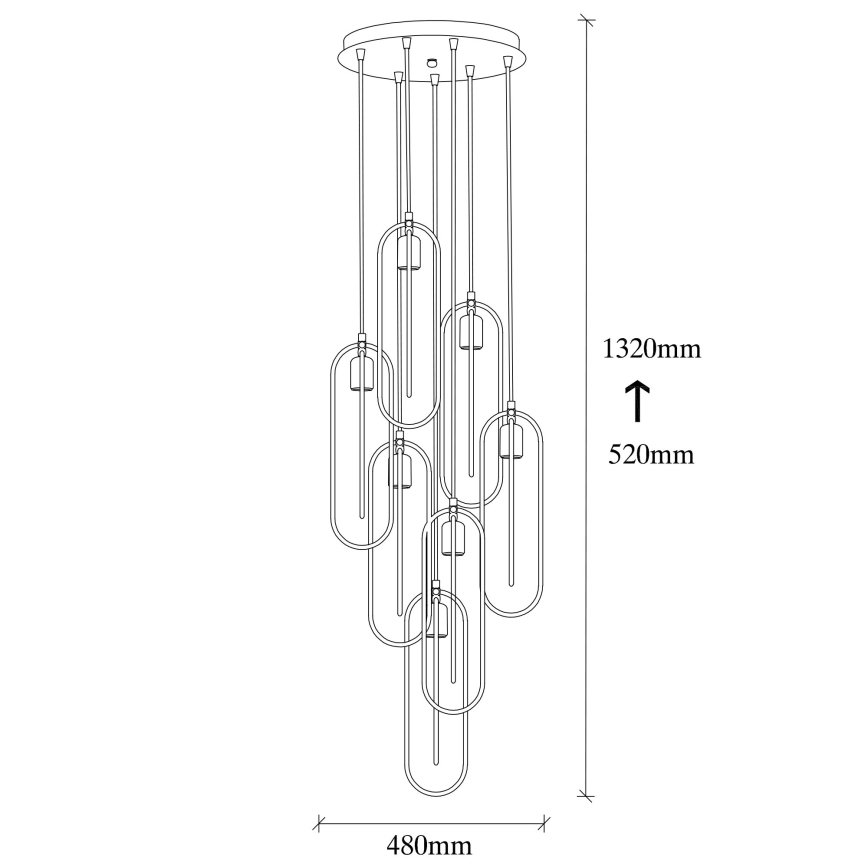 Hanglamp aan een koord CERCO 7xE27/60W/230V