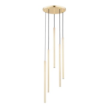 Hanglamp aan een koord COLLET 5xG9/40W/230V diameter 30 cm goud