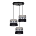 Hanglamp aan een koord CORAL 3xE27/60W/230V zwart/grijs/chroom diameter 45 cm