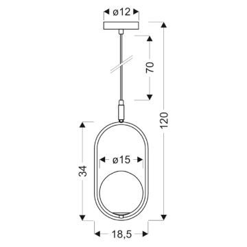 Hanglamp aan een koord CORDEL 1xG9/28W/230V glanzend chroom