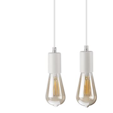 Hanglamp aan een koord CORTINA 2xE27/15W/230V + 2xG9/5W/230V wit/eiken