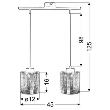 Hanglamp aan een koord COX 2xE27/60W/230V goud