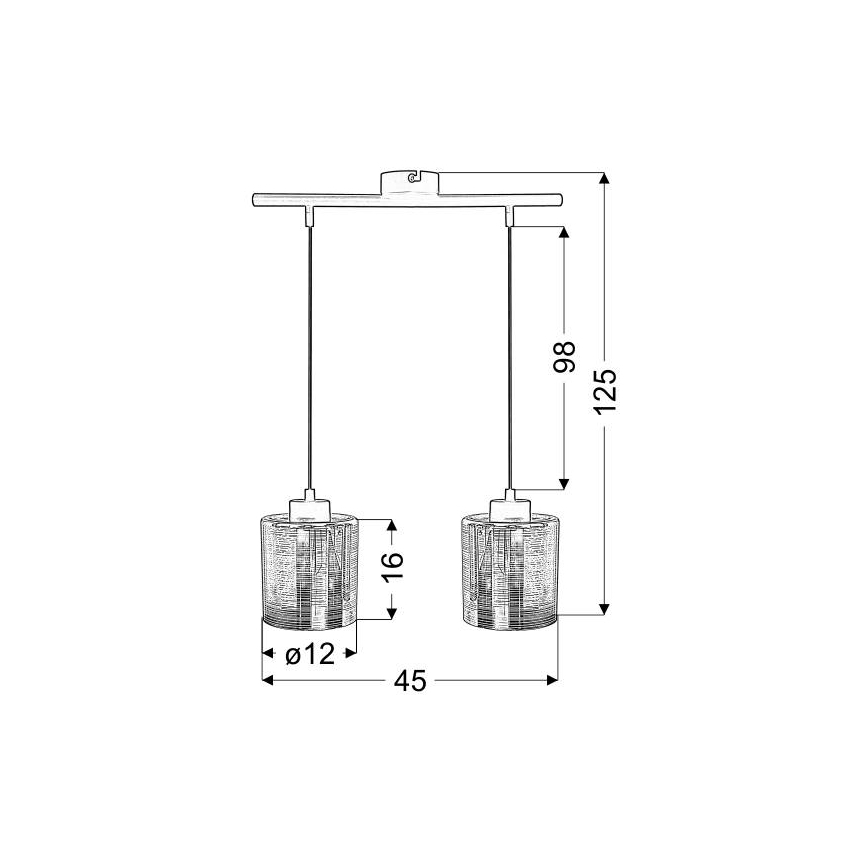 Hanglamp aan een koord COX 2xE27/60W/230V goud