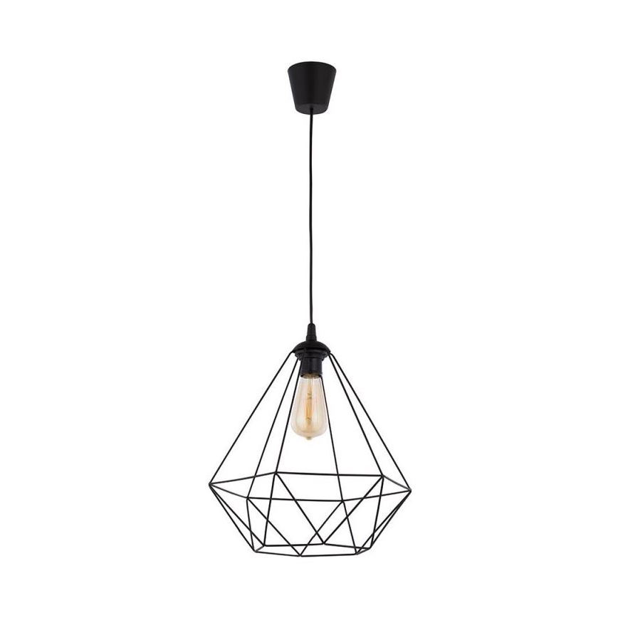 Hanglamp aan een koord DIAMOND 1xE27/60W/230V zwart