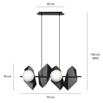 Hanglamp aan een koord DRIFTON 4xE14/10W/230V zwart