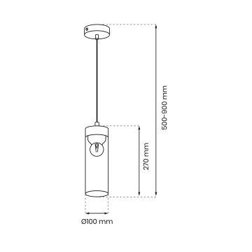 Hanglamp aan een koord ELICA 1xE27/60W/230V