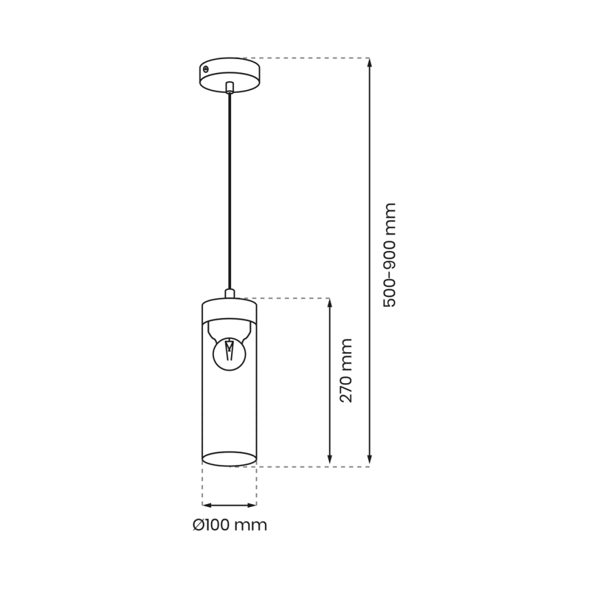 Hanglamp aan een koord ELICA 1xE27/60W/230V