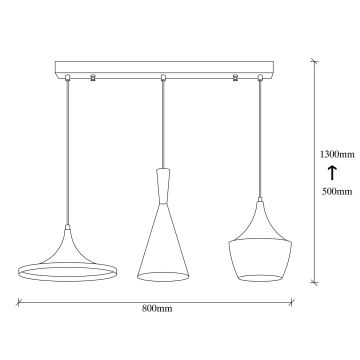 Hanglamp aan een koord ELMAS 3xE27/40W/230V