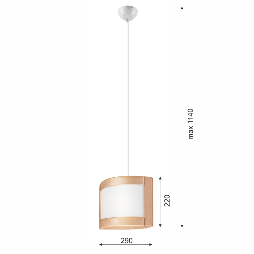 Hanglamp aan een koord ELODIE 1xE27/60W/230V eiken