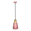 Hanglamp aan een koord FARO 1xE27/40W/230V roze/beuken