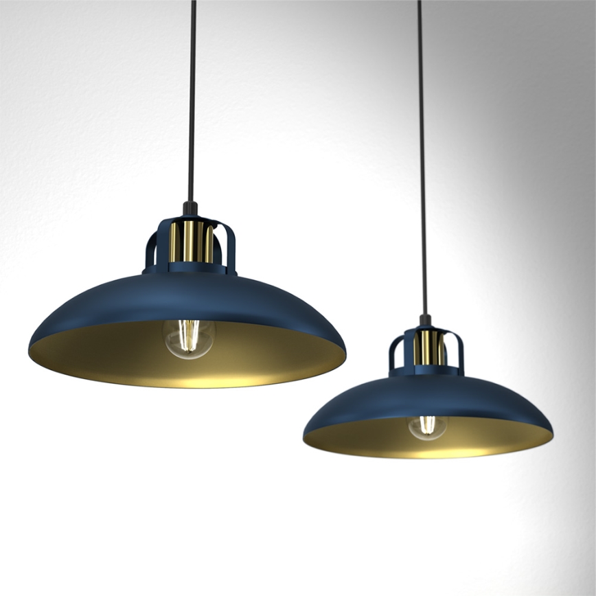 Hanglamp aan een koord FELIX 2xE27/60W/230V blauw