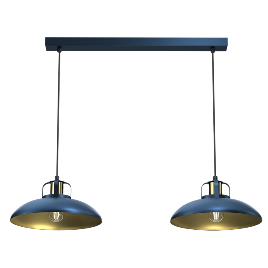 Hanglamp aan een koord FELIX 2xE27/60W/230V blauw