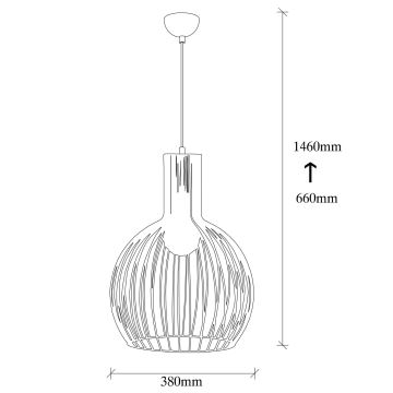 Hanglamp aan een koord FELLINI 1xE27/100W/230V