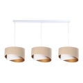 Hanglamp aan een koord GALAXY 3xE27/60W/230V beige/wit/goud