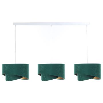 Hanglamp aan een koord GALAXY 3xE27/60W/230V groen/goud