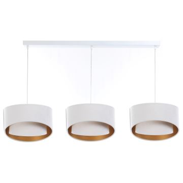 Hanglamp aan een koord GALAXY 3xE27/60W/230V wit/goud