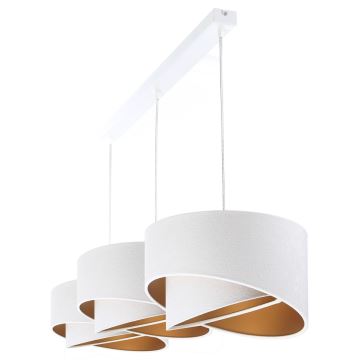 Hanglamp aan een koord GALAXY 3xE27/60W/230V wit/goud