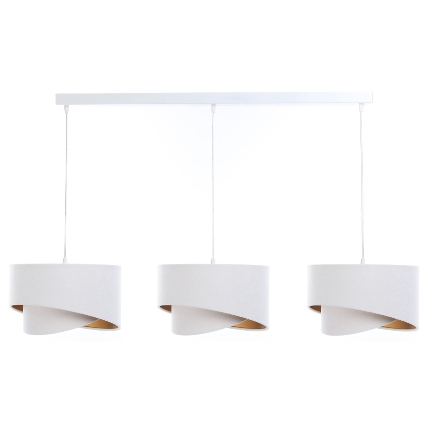 Hanglamp aan een koord GALAXY 3xE27/60W/230V wit/goud