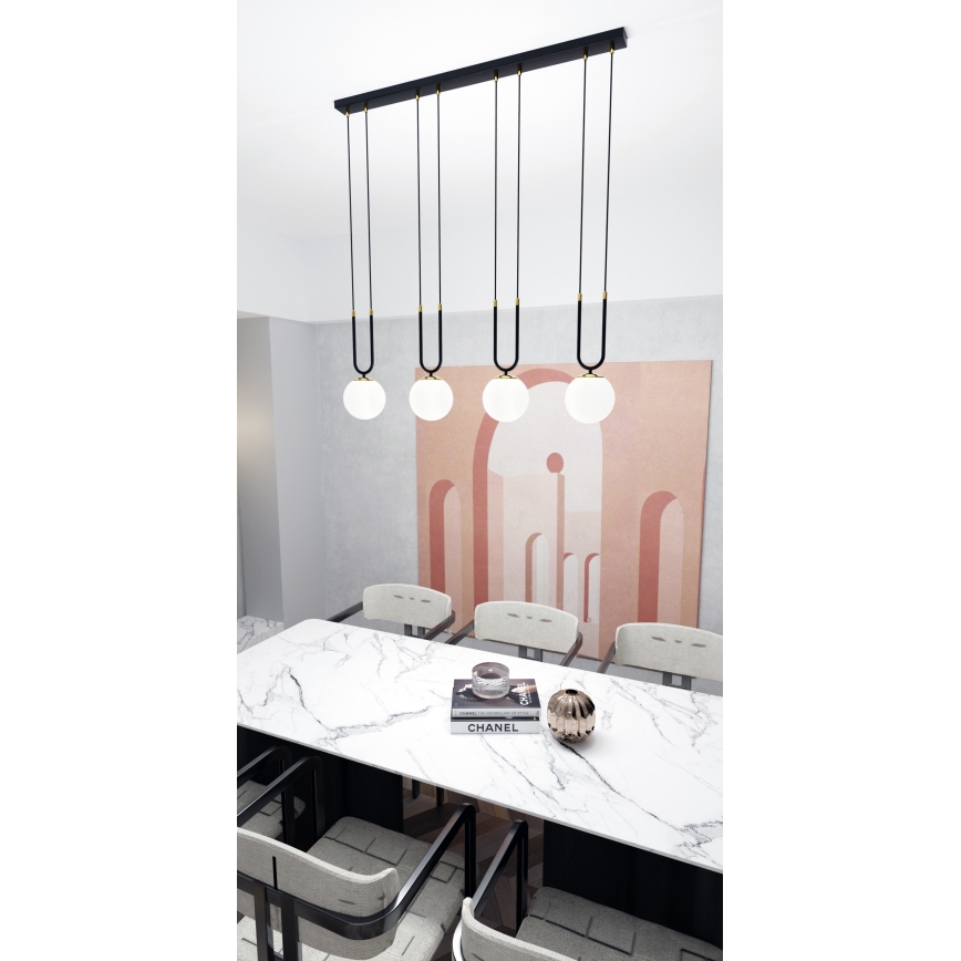 Hanglamp aan een koord GLAM 4xE14/10W/230V zwart