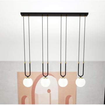 Hanglamp aan een koord GLAM 4xE14/10W/230V zwart