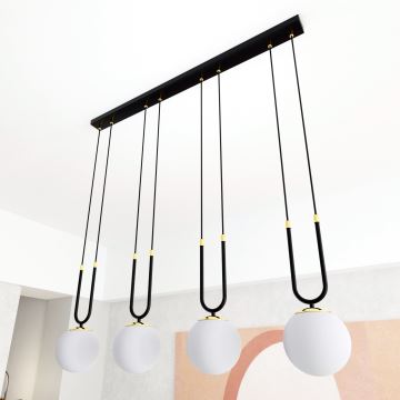 Hanglamp aan een koord GLAM 4xE14/10W/230V zwart